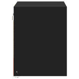 Wall-mounted Bedside Cabinet with LED Lights Black