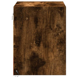 Wall-mounted Bedside Cabinets with LED Lights 2 pcs Smoked Oak