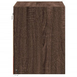 Wall-mounted Bedside Cabinet with LED Lights Brown Oak