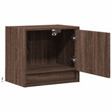 Wall-mounted Bedside Cabinets with LED Lights 2 pcs Brown Oak