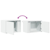 Wall-mounted Bedside Cabinets with LED Lights 2 pcs White