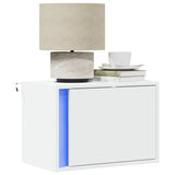 Wall-mounted Bedside Cabinets with LED Lights 2 pcs White