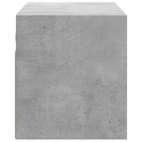 TV Wall Cabinet with LED Lights Concrete Grey 100x31x35 cm