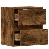 TV Wall Cabinets with LED Lights 2 pcs Smoked Oak 41x31x45 cm