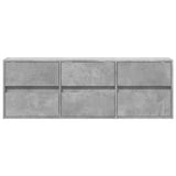 TV Wall Cabinet with LED Lights Concrete Grey 130x31x45 cm