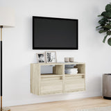 TV Wall Cabinets with LED Lights 2 pcs Sonoma Oak 41x31x45 cm