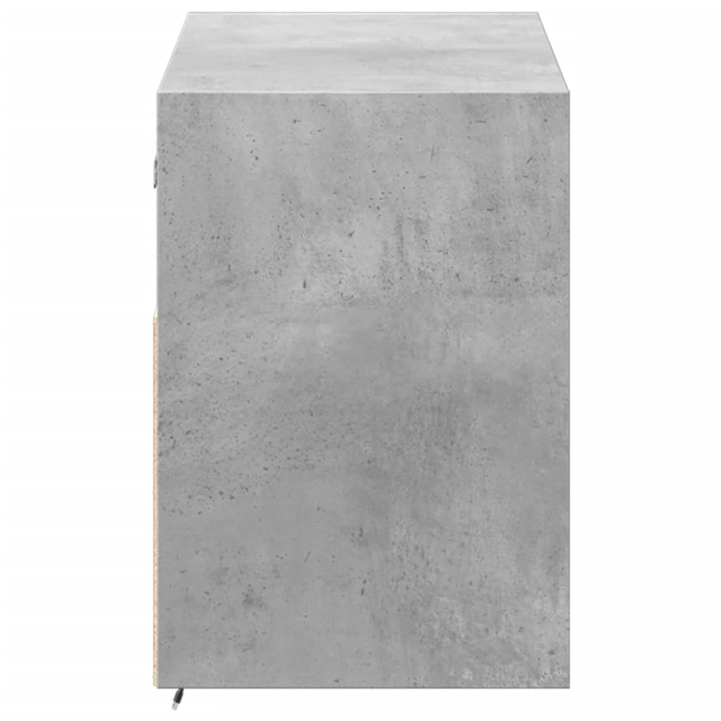 TV Wall Cabinet with LED Lights Concrete Grey 100x31x45 cm