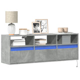 TV Wall Cabinet with LED Lights Concrete Grey 130x31x45 cm