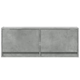 TV Wall Cabinet with LED Lights Concrete Grey 100x31x35 cm