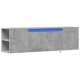 TV Wall Cabinet with LED Lights Concrete Grey 135x31x39.5 cm