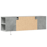 TV Wall Cabinet with LED Lights Concrete Grey 135x31x39.5 cm