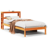 Bed Frame with Headboard without Mattress Wax Brown 90x190 cm Single