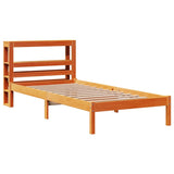 Bed Frame with Headboard without Mattress Wax Brown 90x190 cm Single