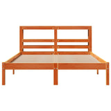 Bed Frame with Headboard without Mattress Wax Brown 140x190 cm