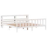 Bed Frame without Mattress White 200x200 cm Solid Wood Pine