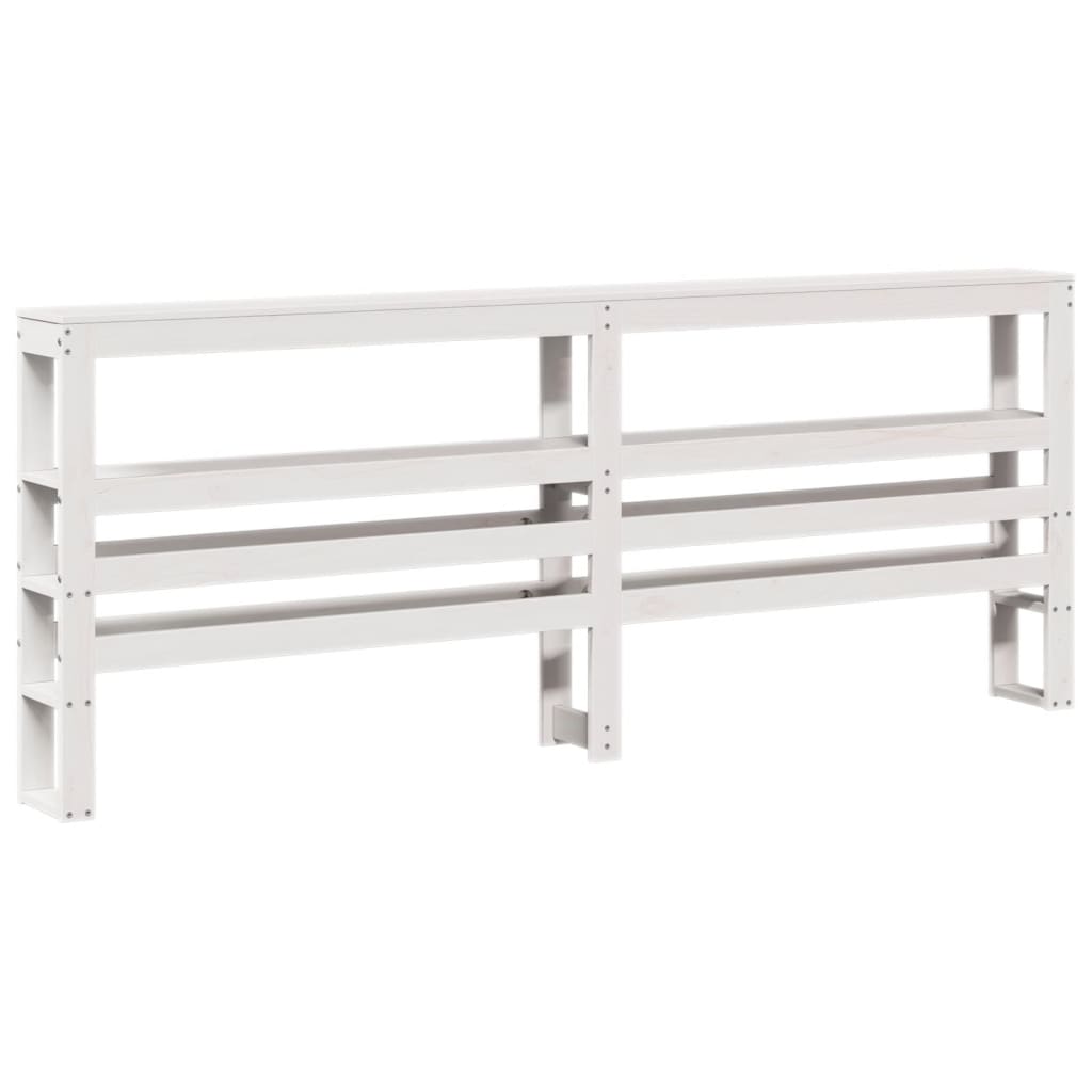 Bed Frame without Mattress White 200x200 cm Solid Wood Pine