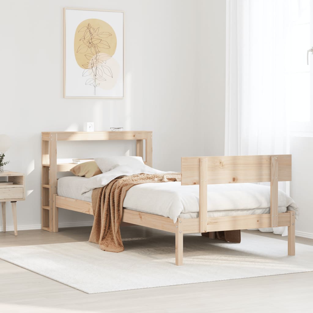 Bed Frame without Mattress 90x190 cm Single Solid Wood Pine