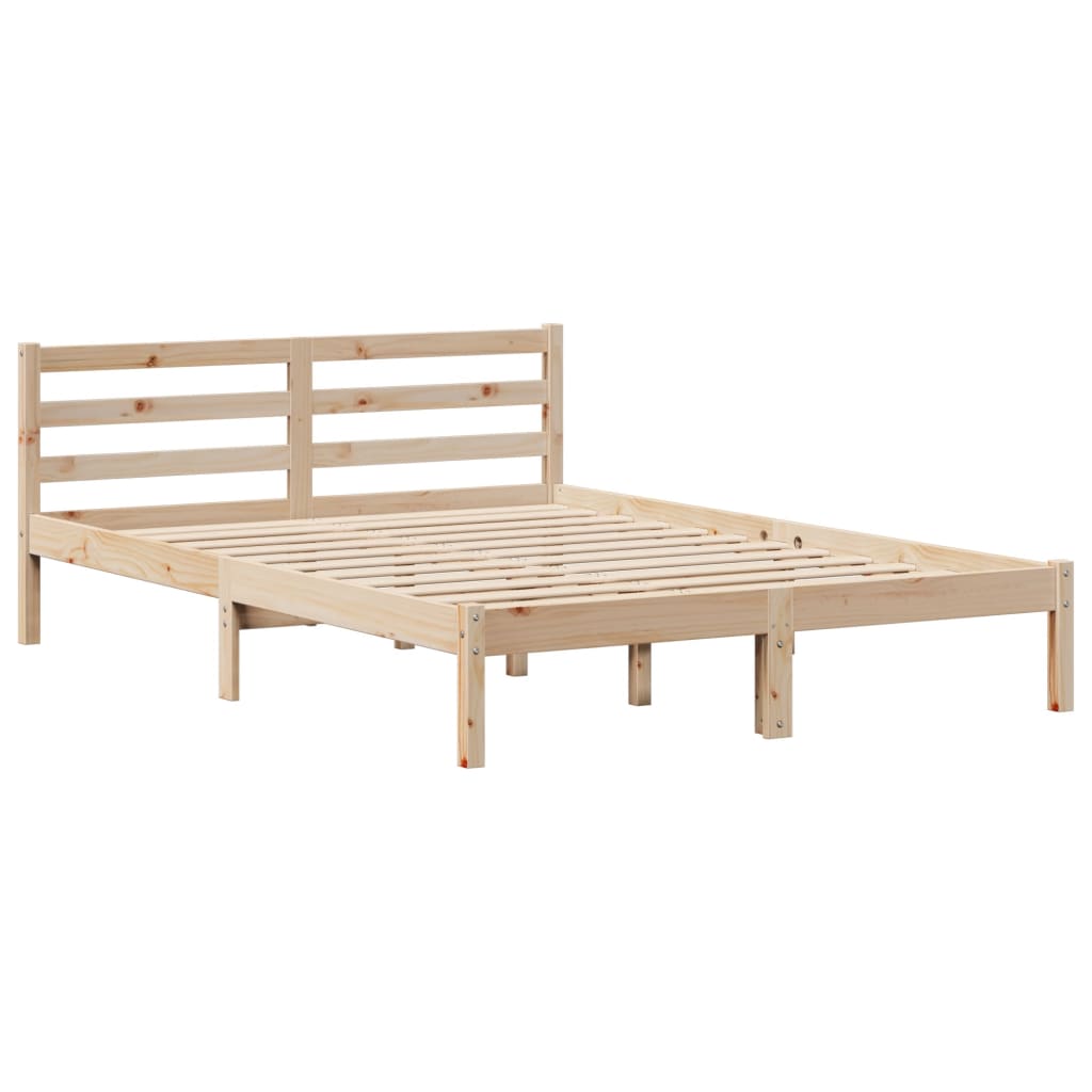 Bed Frame without Mattress 120x200 cm Solid Wood Pine