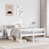 Senior Bed with Headboard without Mattress White 140x190 cm