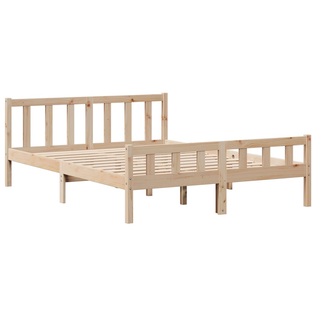 Bed Frame without Mattress 160x200 cm Solid Wood Pine