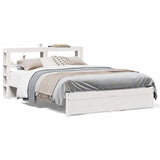 Bed Frame with Headboard without Mattress White 150x200 cm King Size