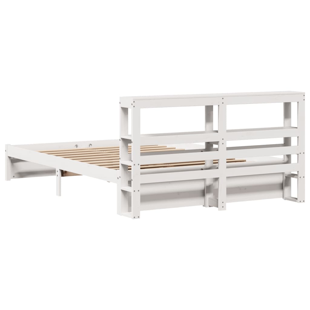 Bed Frame with Headboard without Mattress White 150x200 cm King Size