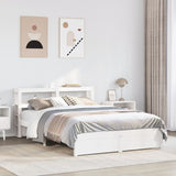 Bed Frame with Headboard without Mattress White 150x200 cm King Size