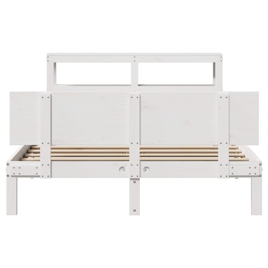 Bed Frame with Headboard without Mattress White 140x200 cm