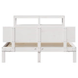 Bed Frame with Headboard without Mattress White 140x200 cm