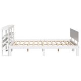 Bed Frame with Headboard without Mattress White 140x200 cm