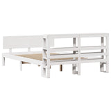 Bed Frame with Headboard without Mattress White 140x200 cm