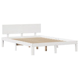 Bed Frame with Headboard without Mattress White 140x200 cm