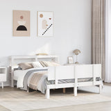 Bed Frame with Headboard without Mattress White 140x200 cm