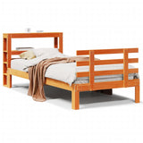 Bed Frame with Headboard without Mattress Wax Brown 90x190 cm Single