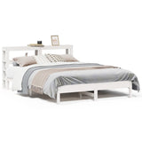 Bed Frame without Mattress White 135x190 cm Double Solid Wood Pine