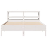 Bed Frame without Mattress White 135x190 cm Double Solid Wood Pine