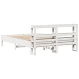 Bed Frame without Mattress White 135x190 cm Double Solid Wood Pine