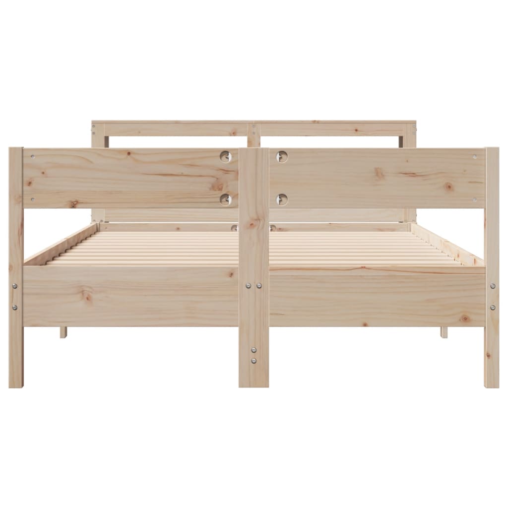 Bed Frame without Mattress 120x190 cm Small Double Solid Wood Pine