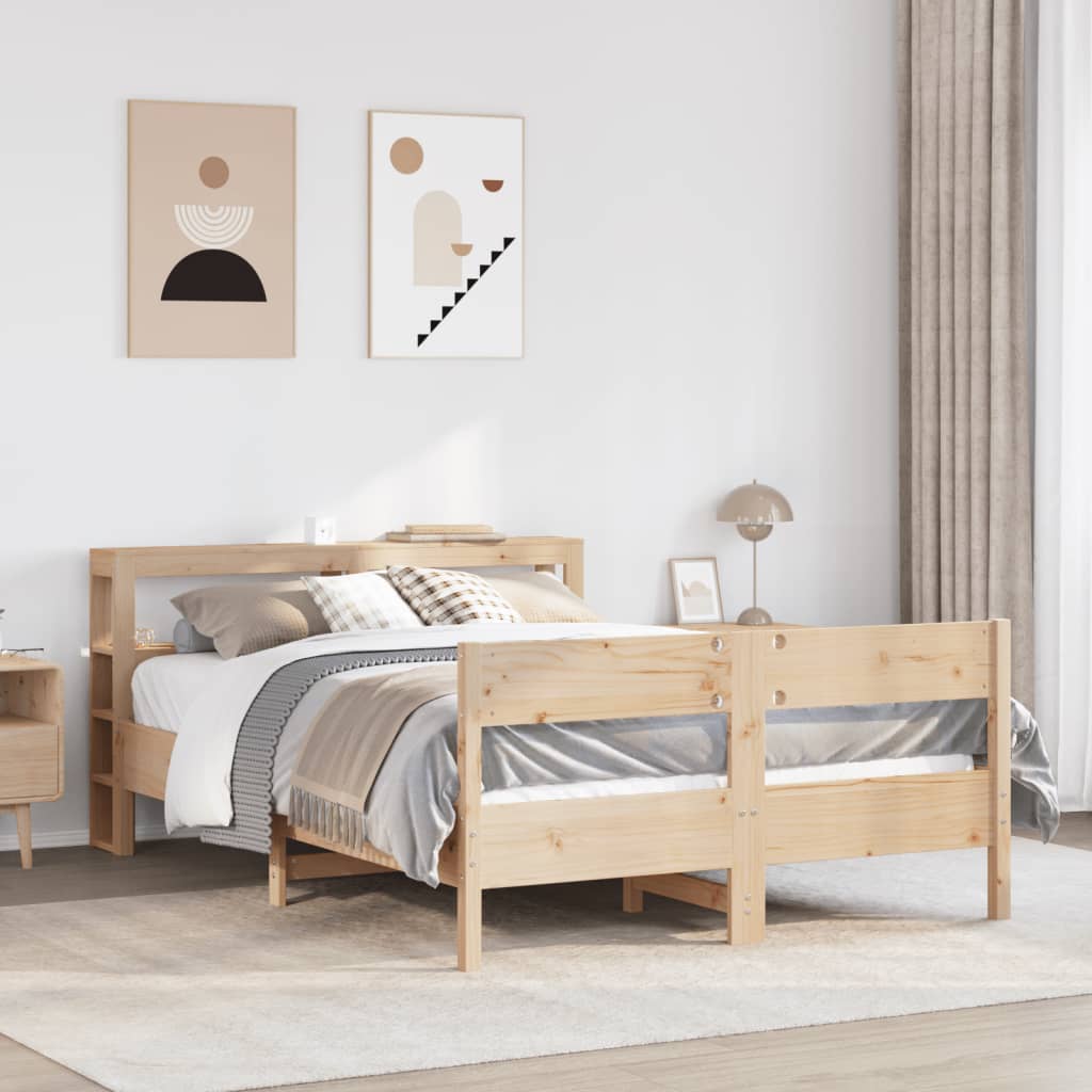 Bed Frame without Mattress 120x190 cm Small Double Solid Wood Pine