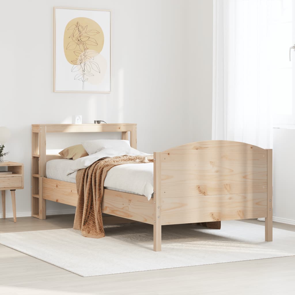 Bed Frame without Mattress 75x190 cm Small Single Solid Wood Pine