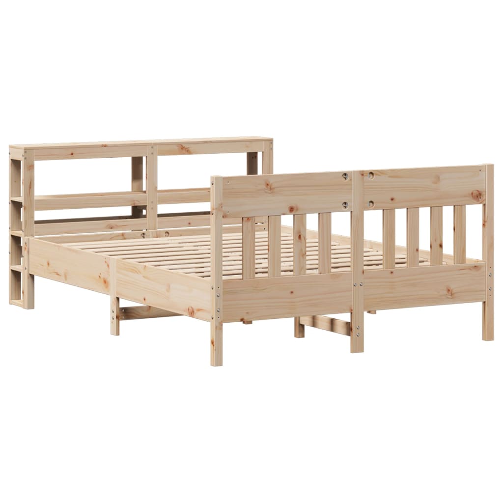 Bed Frame without Mattress 150x200 cm King Size Solid Wood Pine