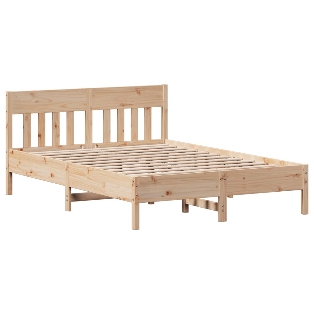 Bed Frame without Mattress 150x200 cm King Size Solid Wood Pine