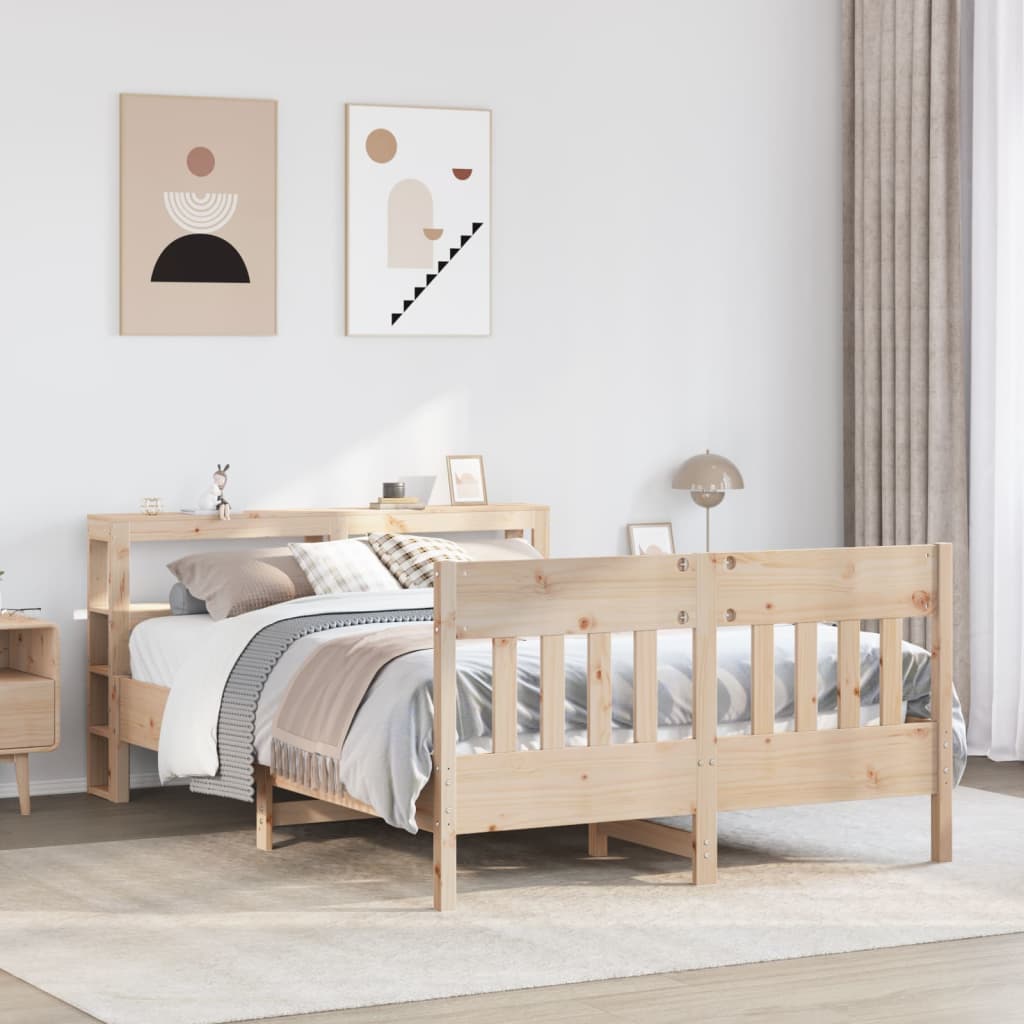 Bed Frame without Mattress 150x200 cm King Size Solid Wood Pine