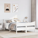 Bed Frame with Headboard White 160x200 cm Solid Wood Pine