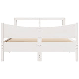 Bed Frame with Headboard White 160x200 cm Solid Wood Pine