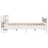 Bed Frame with Headboard White 160x200 cm Solid Wood Pine