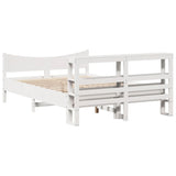 Bed Frame with Headboard White 160x200 cm Solid Wood Pine