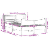 Bed Frame with Headboard White 160x200 cm Solid Wood Pine