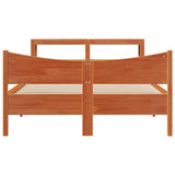 Bed Frame with Headboard Wax Brown 160x200 cm Solid Wood Pine