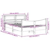 Bed Frame with Headboard White 120x200 cm Solid Wood Pine